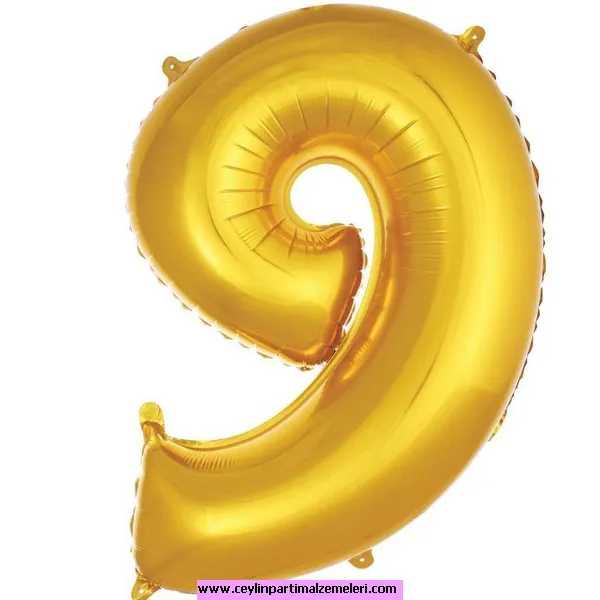 9 Rakam Gold Folyo Balon